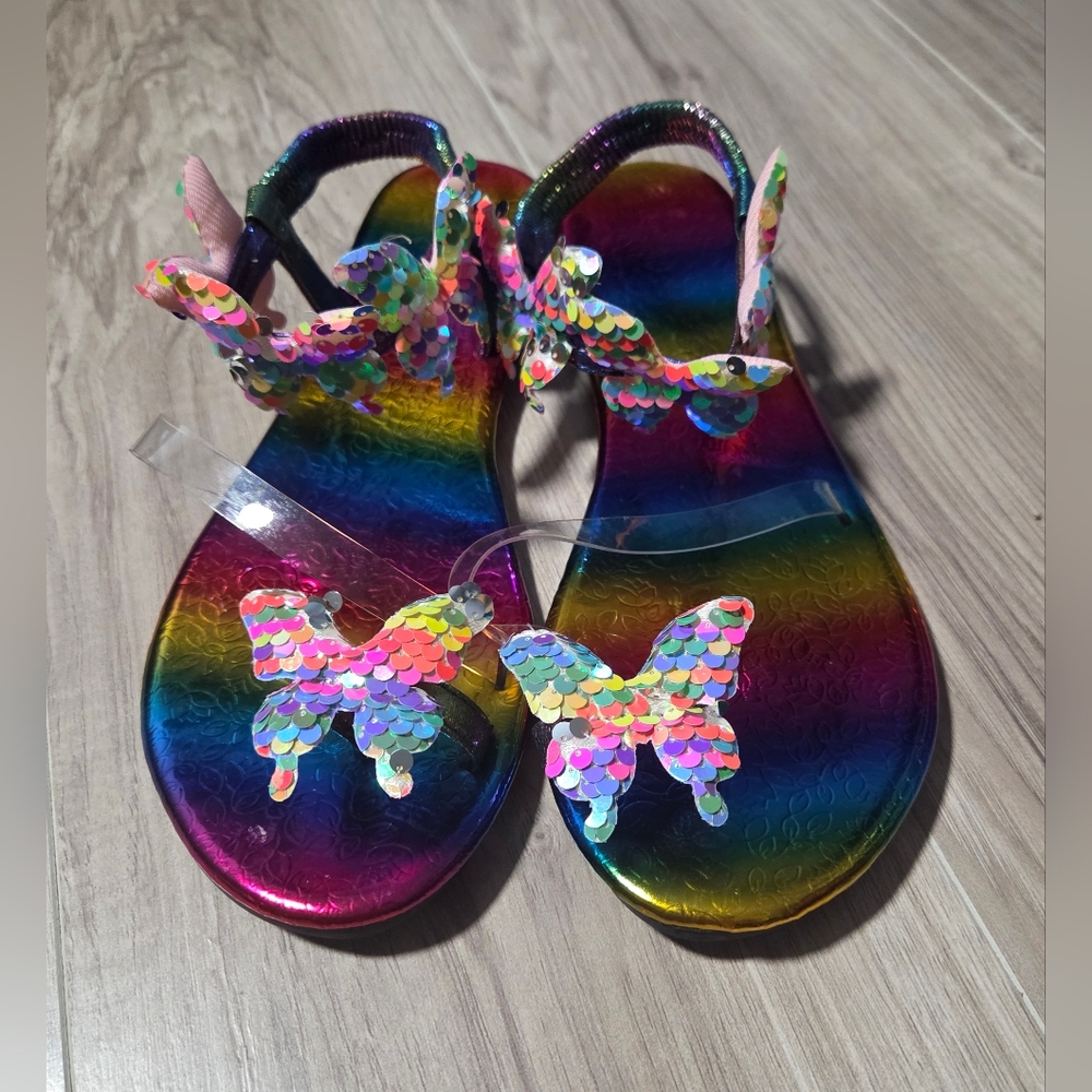 Sequin Butterfly Rainbow Sandals - Size 42